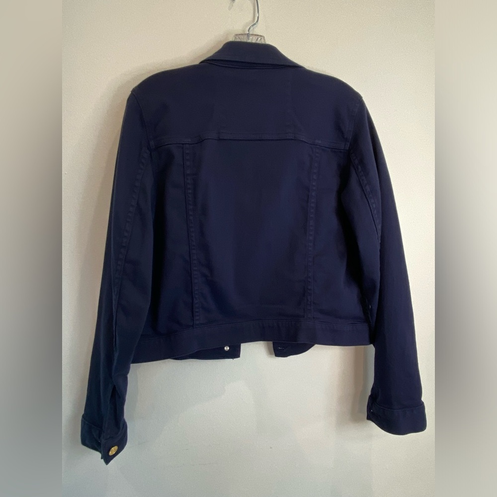 Michael Kors Denim Navy Blue Jacket With Gold Buttons - Picture 5 of 9